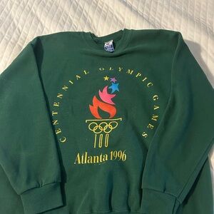 Vintage Champion Green Centennial Olympic Games Crewneck Sweater